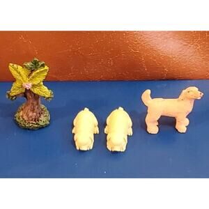 1-2 Inch Minature Resin Dog Pigs Tree Figures Train Set Village Home Decor